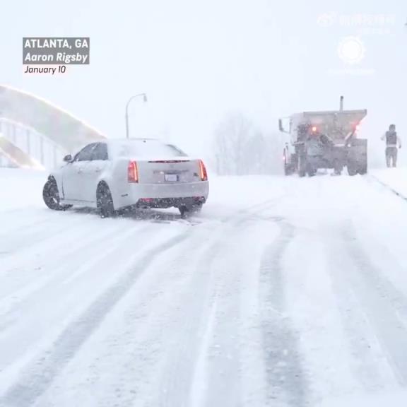 火箭和老鷹的比賽延期！亞特蘭大這雪下得，連車子都走不動道了！