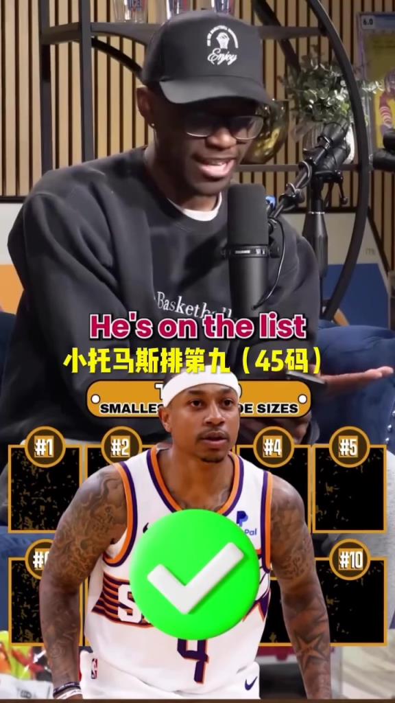 說出NBA鞋子尺碼最小的十位球員，最后一個太難！